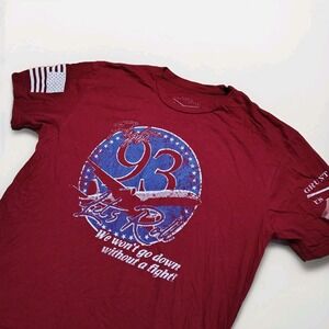Men's Grunt Style Flight 93 Let's Roll T Shirt XL Red US Flag Military